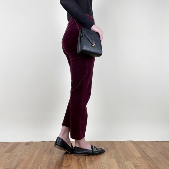 Vintage Velvet High Rise Waisted Straight Leg Trouser Pants Eclectic Whimsigoth - Picture 3 of 8